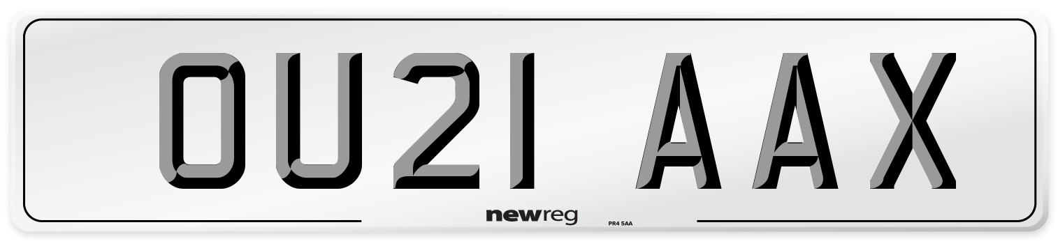 OU21 AAX Number Plate from New Reg